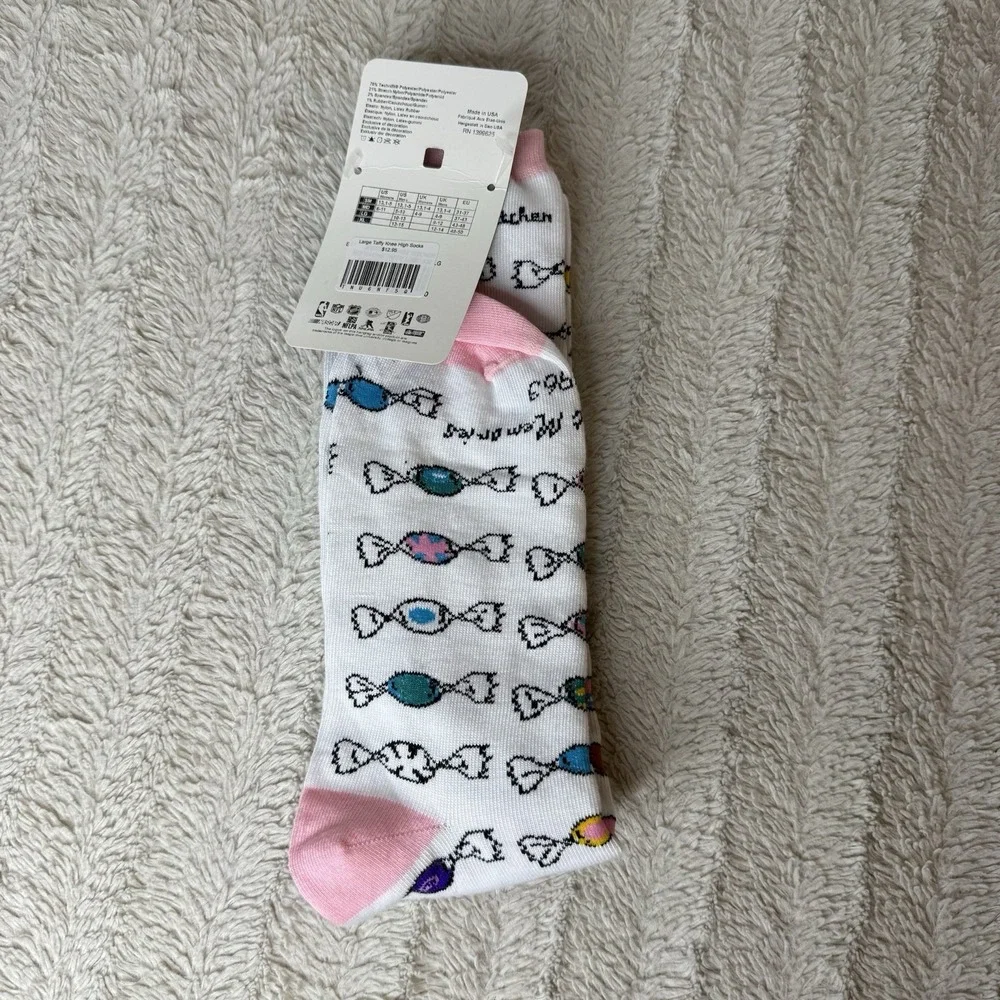 New Bruce's Candy Kitchen Knee High Taffy Socks‎ Pink Oregon Size Large